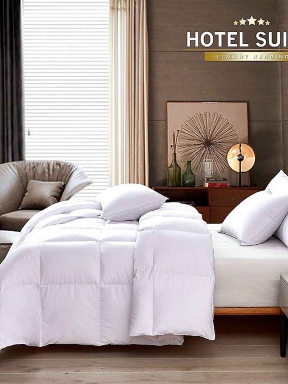 Hotel Suite All Seasons Down Alternative Comforter White Size Queen NWT - Picture 3 of 5